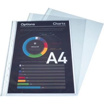 EXACOMPTA Showtassen A4 Generfd Transparant 50 micron PP (Polypropeen) Boven 5100E 100 Stuks (5100E)