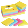 POST-IT Zelfklevende memoblaadjes 653-TFEN 38 x 51 mm 100 Vellen per blok Blauw, geel, groen, roze Pak van 12 (7100290179)