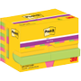 POST-IT Super Sticky Notes 622-12SS-CARN 47,6 x 47,6 mm 90 Vellen per blok Geel, groen, roze Vierkant Effen Pak van 12 (7100290181)