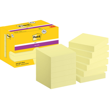 POST-IT Super Sticky Notes vierkant 47,6 x 47,6 mm blanco geel 622-SSCY-P8/ +4 90 12 stuks à 90 vellen (8+4 gratis) (7100290178)