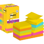 POST-IT Super Sticky Z-Notes R330-SSCARN-P8+4 76x 76 mm 90 Vellen per blok Blauw, geel, groen, oranje, roze, Pak van 12 (8+4 gratis)