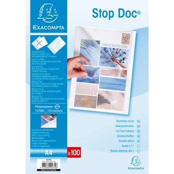 EXACOMPTA STOP DOC L-map A4 Transparant PP (Polypropeen) 110 micron 100 Stuks (5670E)