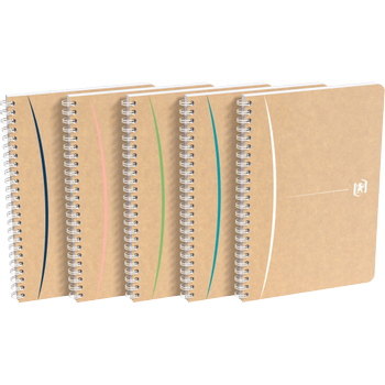 OXFORD Schrijfblok A5 Geruit Dubbele draad aan zijkant Harde achterzijde Bruin 100 pagina's (400143884)