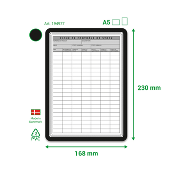 DJOIS Magneto A5 Displayframe Magnetisch Zwart PP, PVC 194977 16,8 (B) x 0,2 (D) x 23 (H) cm 2 Stuks (194977)