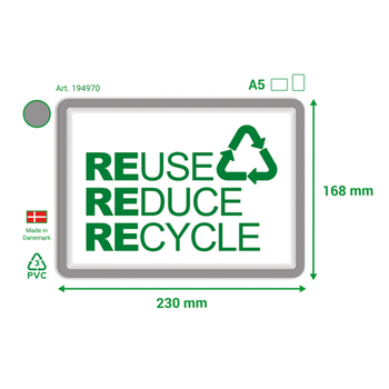 DJOIS Magneto A5 Displayframe Zelfklevend Grijs PP, PVC 194970 16,8 (B) x 0,2 (D) x 23 (H) cm 2 Stuks (194970)