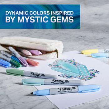 SHARPIE Mystic Gems 2157681 Permanentmarker Fijn Ronde punt - 3 mm Kleurenassortiment 12 Stuks (2157681)