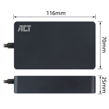 ACT USB-oplader AC2060 Zwart 150 mm (b) x 45 mm (d) x 180 mm (h) (AC2060)
