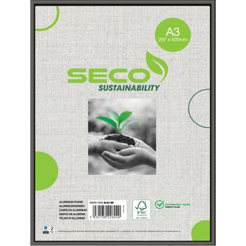 Seco A3 Fotolijst Aluminium ALA3-BK 30,7 (B) x 1,8 (D) x 30,7 (H) cm (ALA3-BK)