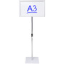 VIKING Displaystandaard A3 Aluminium, Melamine Zilver