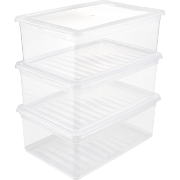 KEEEPER bea Kunststof Opbergbak 3 x 11 l Transparant 26,5 x 39 x 14 cm 3 Stuks (3,002E+12)