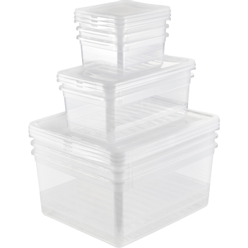 KEEEPER bea Kunststof Opbergbak 3 x 1,7 l Transparant 18 cm x 3 cm 8 Stuks (3,005E+12)