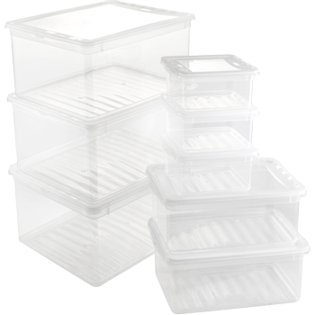 KEEEPER bea Kunststof Opbergbak 3 x 1,7 l Transparant 18 cm x 3 cm 8 Stuks (3,005E+12)