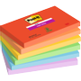 POST-IT Playful Collection Super Sticky Notes Rechthoekig 127 x 76 mm Blanco Kleurenassortiment 90 6 Stuks à 90 Vellen