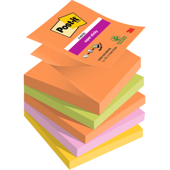POST-IT Sticky Z-Notes Boost Kleurenassortiment 90 Vellen Pak van 5 (7100258789)