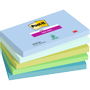 POST-IT Super Sticky memoblaadjes 76 x 127 mm Blauw, groen Rechthoekig Blanco 5 blokken van 90 vel