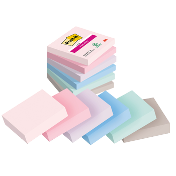POST-IT Super Sticky Notes Soulful 76 x 76 mm Kleurenassortiment 90 Vellen Pak van 6 (7100259204)