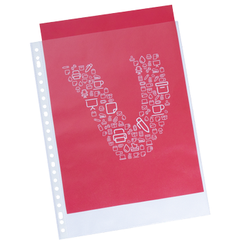 VIKING Showtassen A4 Generfd Transparant 80 micron PP (Polypropeen) Boven 23 Gaten 50 Stuks (1227970)