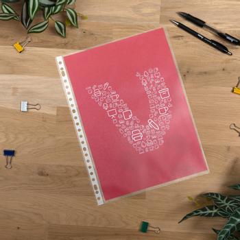 VIKING Showtassen A4 Generfd Transparant 80 micron PP (Polypropeen) Boven 23 Gaten 50 Stuks (1227970)