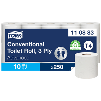 Tork Advanced Toiletpapier T4 3-laags 110883 10 Rollen à 250 Vellen (110883)