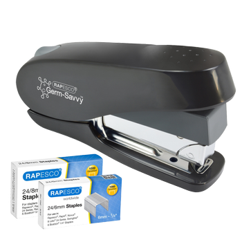 RAPESCO Luna Less Effort Nietmachine Halve strip 50 Vellen Zwart 24/6, 24/8 Kunststof (1466)