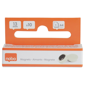 NOBO Whiteboard-magneten Wit 0.1 kg draagkracht 13 mm 10 Stuks (1915287)