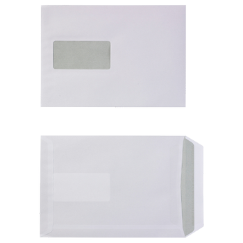 VIKING enveloppen met venster C5 162 (B) x 229 (H) mm zelfklevend wit 90 g/m² 500 stuks (2042418)