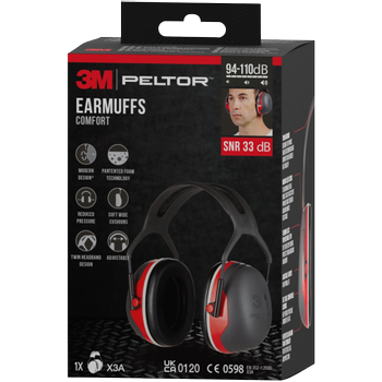 3M Gehoorkappen Zwart, rood X3A-1 (X3A-1)