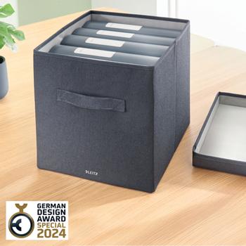 LEITZ Fabric opbergdoos 6145 met deksel groot stof 35,6 liter 330 x 380 x 325 mm 2 Stuks (61450089)