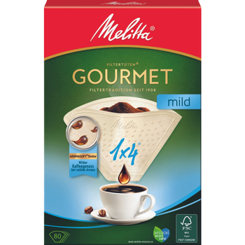 Melitta GOURMET 1x4 Koffiefilters Bruin 199 mm Pak van 80 (208838)