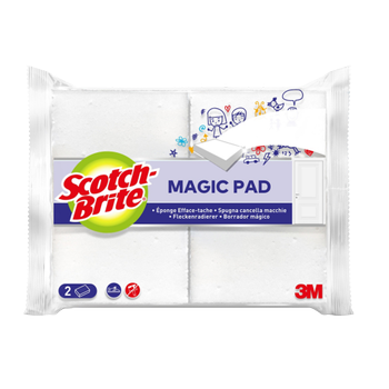 Scotch-Brite Magic Pad Spons 11 x 2,7 x 15,1 cm Wit 2 stuks (7100303927)