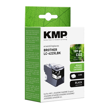 KMP LC422XLBK Compatibel Brother Inktcartridge Zwart (15.524.001)