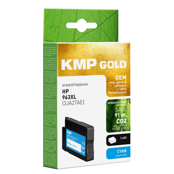 KMP 3JA27AE Compatibel HP Inktcartridge HP 963XL Cyaan (17.666.003)