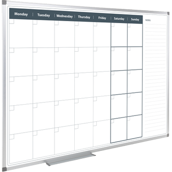 UNBRANDED Magnetisch whiteboard Maandplanning Hoekbevestiging 90 (b) x 60 (h) cm Metaal Wit (PLM96OD)