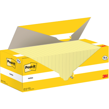 POST-IT Zelfklevende memoblaadjes Kanariegeel 76 x 76 mm 24 Blokken à 100 Vellen Value Pack 18 + 6 Gratis (654-CY-VP24)
