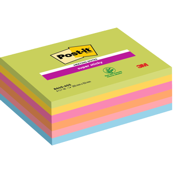 POST-IT Super Sticky Notes 203 x 153 mm Kleurenassortiment 6 Blokken à 45 Vellen (8645-6SS-EU)