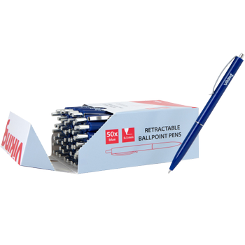 VIKING Intrekbaar Balpen Blauw 0,5 mm Medium Balpen 50 Stuks (1276858)