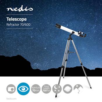 Nedis Telescoop SCTE7070WT Wit, zwart (SCTE7070WT)