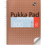 PUKKA Metallic Schrijfblok A4 Geruit Dubbeldraads Zijgebonden Karton Harde rug Brons Geperforeerd 300 Pagina's Pak van 3 (7019-METSQ)