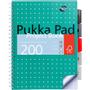 PUKKA Metallic Schrijfblok A4 Geruit Dubbeldraads Zijgebonden PP (Polypropeen) Harde rug Groen Niet geperforeerd 200 Pagina's Pak van 3 (8521-METSQ)