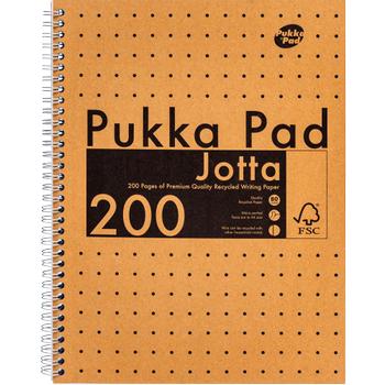 PUKKA Kraft Schrijfblok A4 Gelinieerd Dubbeldraads Zijgebonden Karton Harde rug Bruin Geperforeerd 200 Pagina's Pak van 3 (9565-KRA)