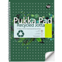 PUKKA Recycled Schrijfblok A4 Geruit Dubbeldraads Zijgebonden Karton Harde rug Groen Geperforeerd 110 Pagina's Pak van 3 (RCA4/110-3SQ)