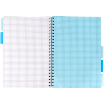 PUKKA Essentials Schrijfblok A4 Geruit Dubbeldraads Zijgebonden Karton Harde rug Kleurenassortiment Niet geperforeerd 200 Pagina's Pak van 4 (ESS-PROBA4ASTSQ)