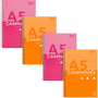 PUKKA Essentials Schrijfblok A5 Geruit Dubbeldraads Zijgebonden Karton Harde rug Kleurenassortiment Geperforeerd 160 Pagina's Pak van 4
