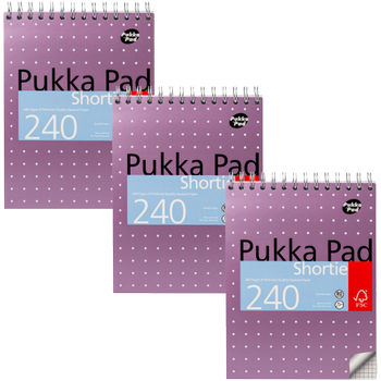 PUKKA Metallic Notitieblok Geruit Dubbeldraads Bovengebonden Karton Harde rug Paars Geperforeerd Pak van 3 (SM024SQ)
