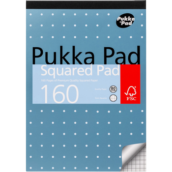 PUKKA Metallic Navulblok Gelijmd A5 Geruit Karton Harde rug Zilver Niet geperforeerd Pak van 6 (6468-METSQ)