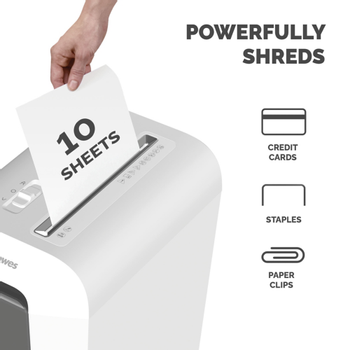 FELLOWES Handmatig Papierversnipperaar 10 vellen Snippers Veiligheidsniveau P-4, T-4, 22 L LX65 (100110076)