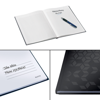 LEITZ WOW Notitieboek A5 vierkant met harde kaft 46281095 160 Pagina's 80 vellen Zwart (46281095)