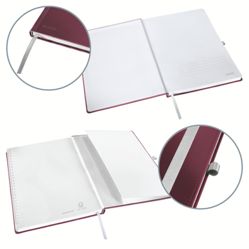 LEITZ Style Notitieboek A5 vierkant met harde kaft 44861028 160 Pagina's 80 vellen Rood (44861028)