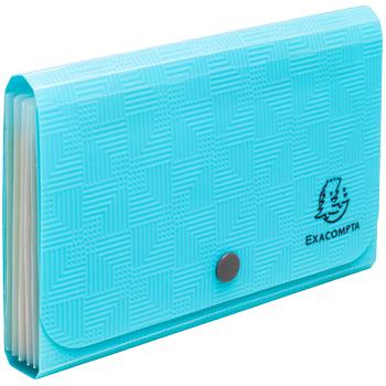 EXACOMPTA Pop'N Co Sorteermap 54 x 85 mm PP (Polypropeen) Blanco Cyaan 55499E (55499E)