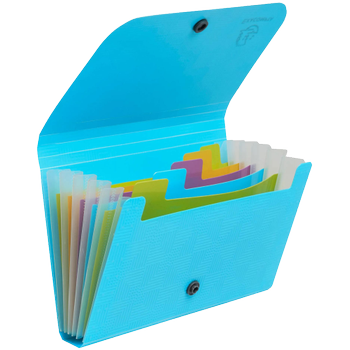 EXACOMPTA Pop'N Co Sorteermap 54 x 85 mm PP (Polypropeen) Blanco Cyaan 55499E (55499E)